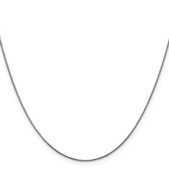 14k White Gold 20 inch .85mm Diamond-cut Spiga Lobster Clasp Chain